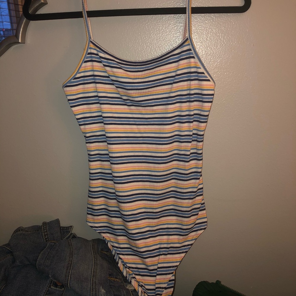 Gaze Colorful Striped Bodysuit (never worn)